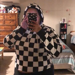 Checkered cropped sweater
